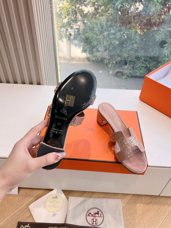 HM 25C Oasis Sandal Salom Leather With Rhinestone 202836