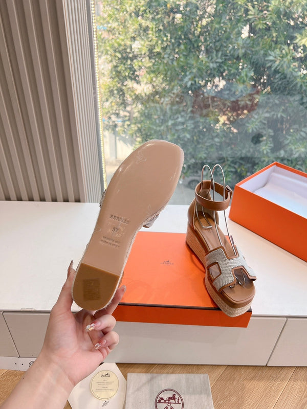 ELDA ESPADRILLE IN WHITE FABRIC AND BRONZE BROWN CALFSKIN