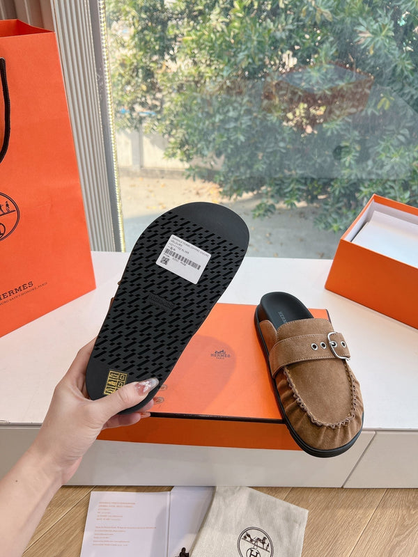 HM 25 Key Mule in pelle scamosciata marrone