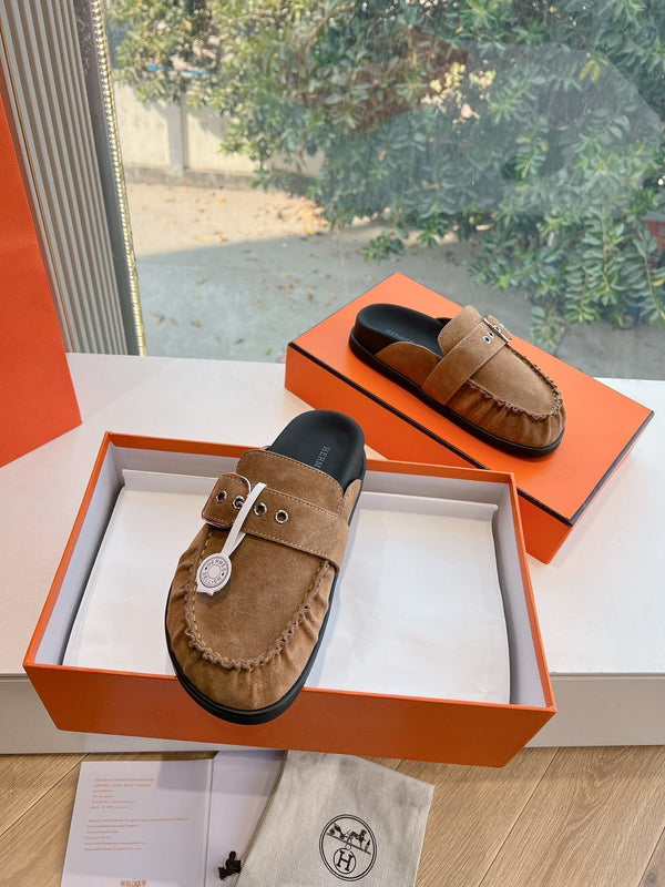 HM 25 Key Mule in pelle scamosciata marrone