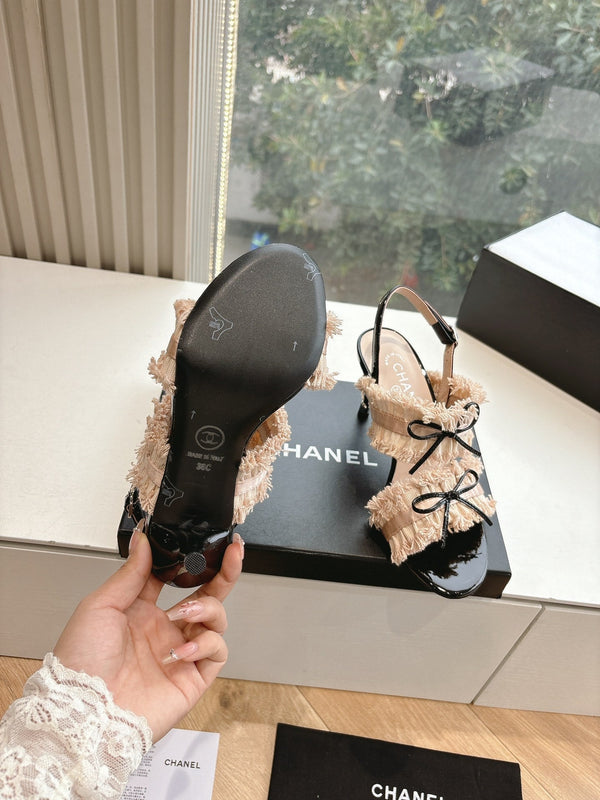 CC Sandals with bow tie Nude 7cm Lambskin 202867