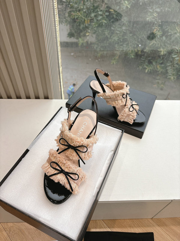 CC Sandals with bow tie Nude 7cm Lambskin 202867