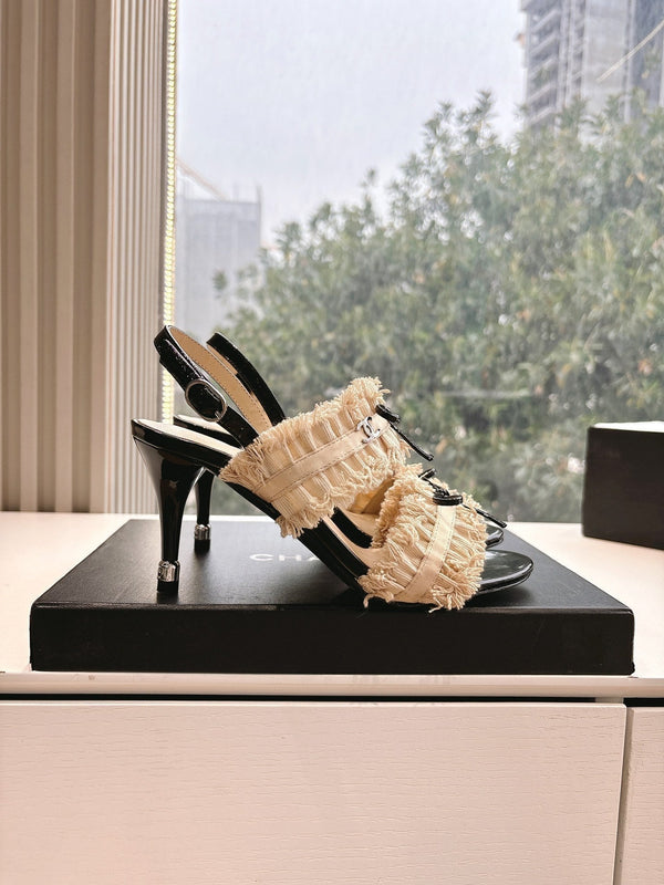 CC Sandals with bow tie Nude 7cm Lambskin 202869