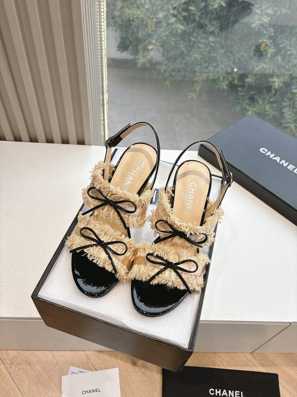 CC Sandals with bow tie Nude 7cm Lambskin 202869