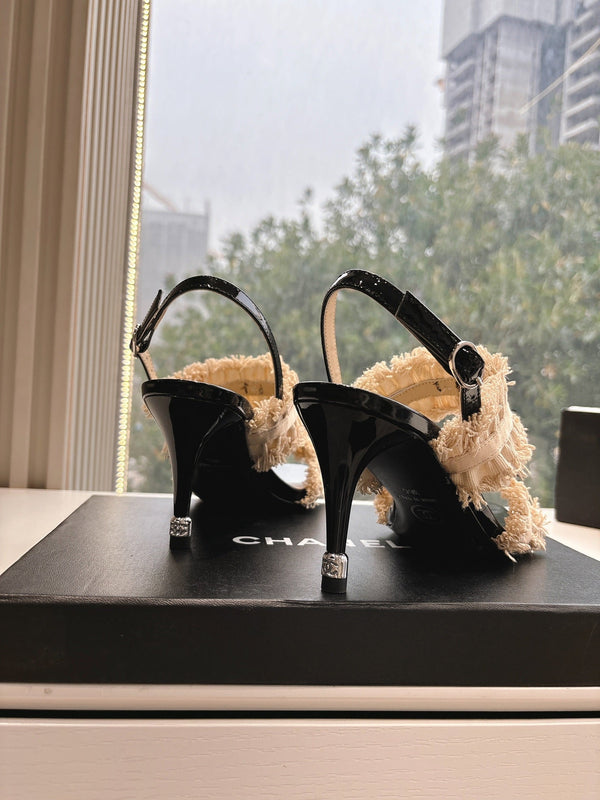 CC Sandals with bow tie Nude 7cm Lambskin 202869