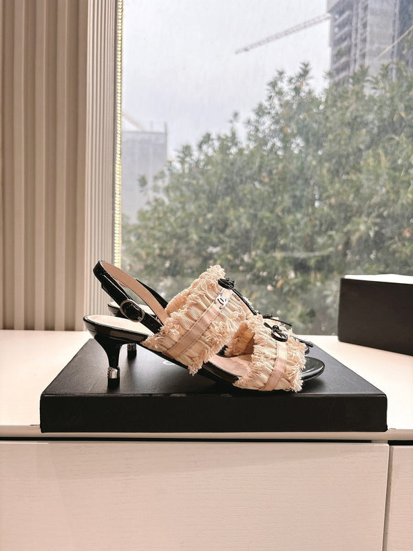 CC Sandals with bow tie Nude 4,5cm Lambskin 202872