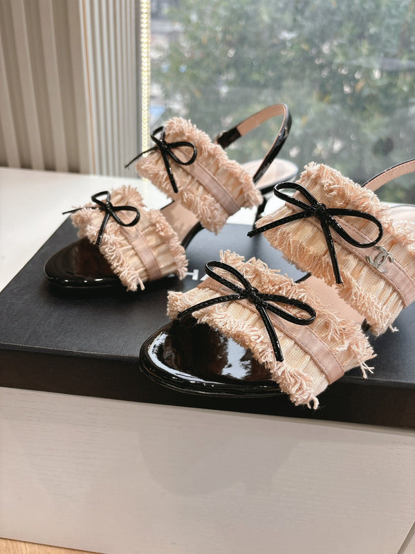CC Sandals with bow tie Nude 4,5cm Lambskin 202872