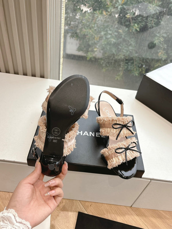 CC Sandals with bow tie Nude 4,5cm Lambskin 202872