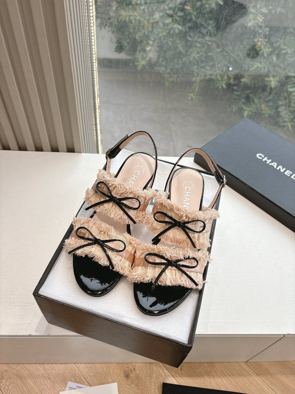 CC Sandals with bow tie Nude 4,5cm Lambskin 202872