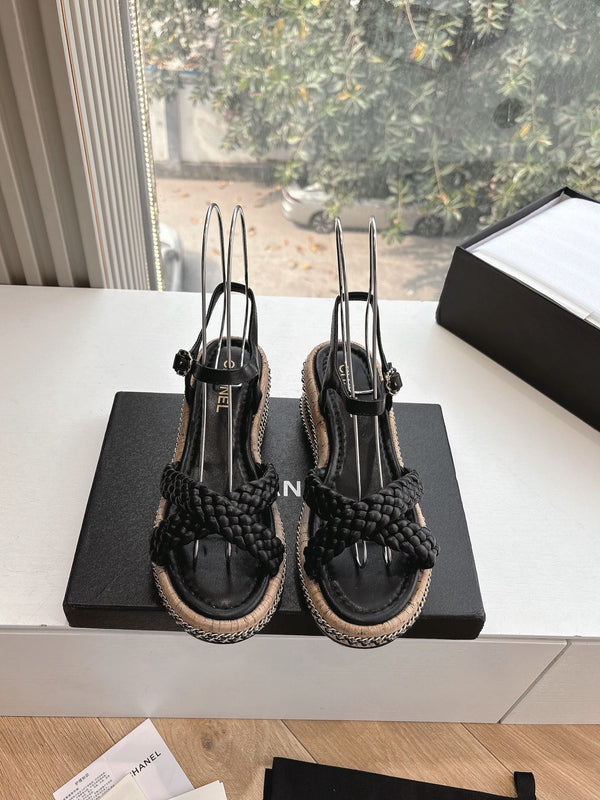 CC Mules Sandals Black 6cm Lambskin 202879