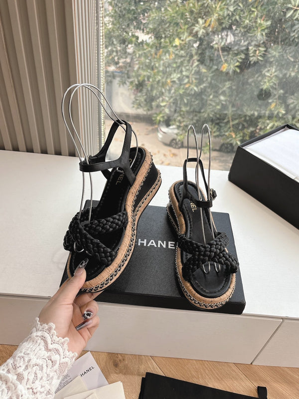 CC Mules Sandals Black 6cm Lambskin 202879