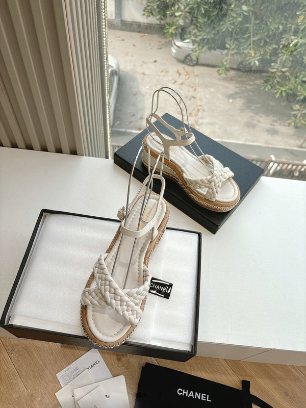 CC Mules Sandals Cream 6cm Lambskin 202886