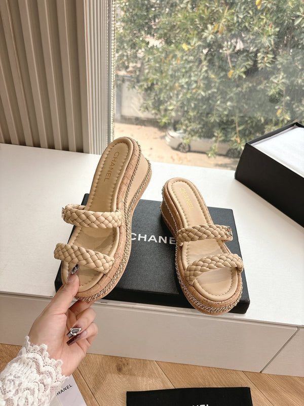 CC Sandals Nude original braided 6cm lambskin 202891