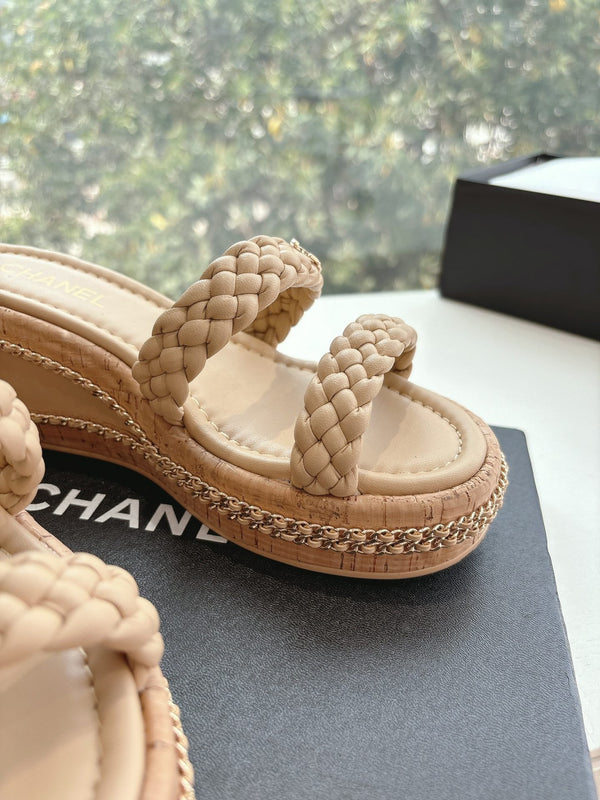 CC Sandals Nude original braided 6cm lambskin 202891
