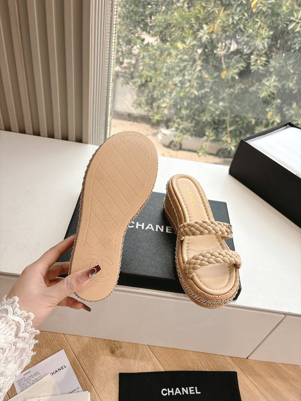 CC Sandals Nude original braided 6cm lambskin 202891