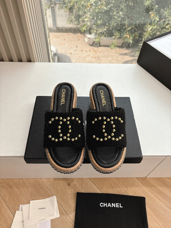 CC Sandals Black 6cm Lambskin 202896