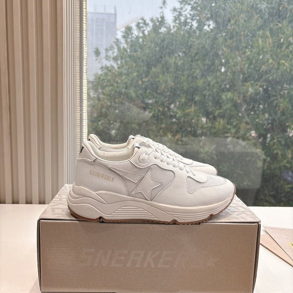 RUNNING SOLE SNEAKERS IN WHITE MESH AND CALFSKIN
