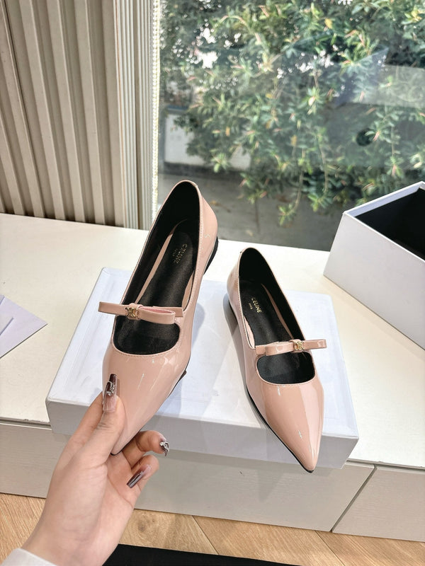 CELINE Ballet Flats Pink Patent Leather 285944