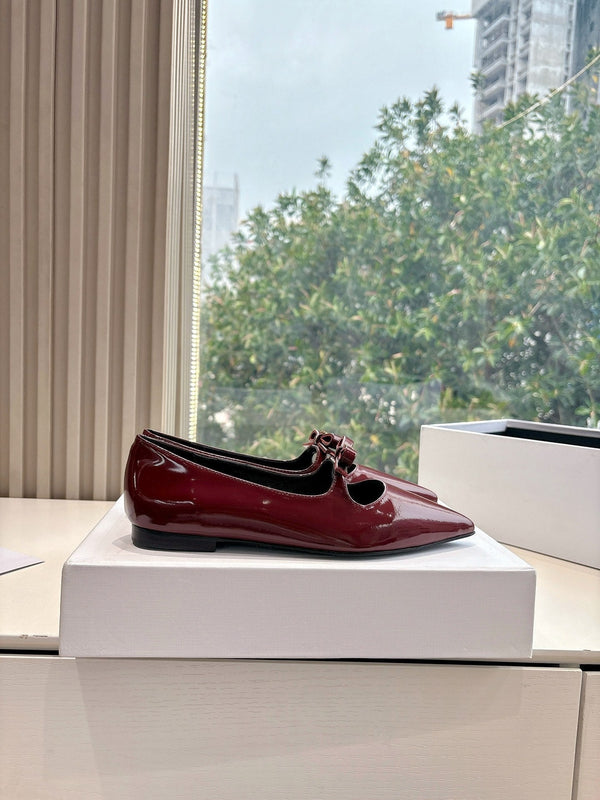 CELINE Ballet Flats Red Patent Leather 285945