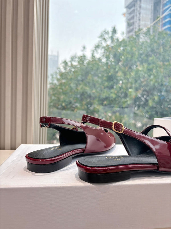 CELINE Slingback Red Patent Leather 285950