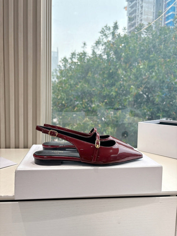 CELINE Slingback Red Patent Leather 285950