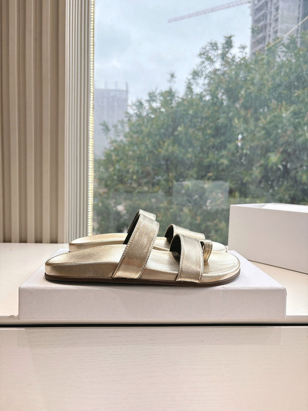 Hugh Sandal in Gold Metallic Cowhide 286182