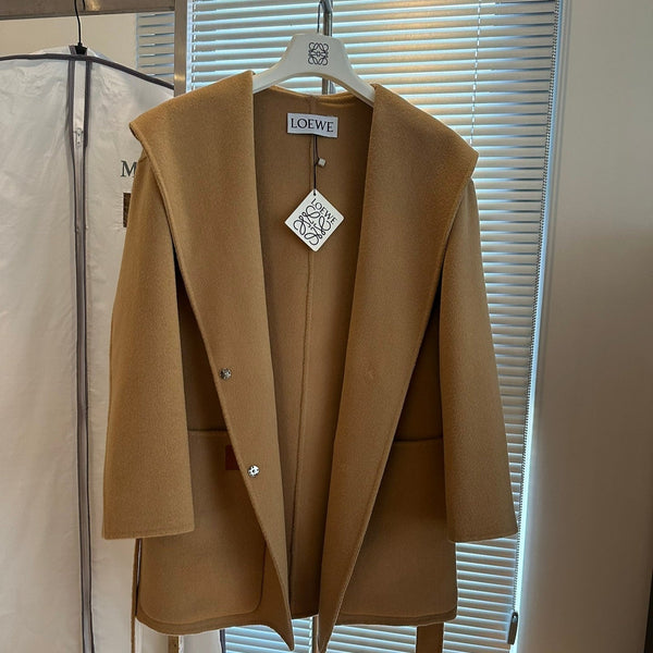 Loewe Coat Khaki Brown Cashmere