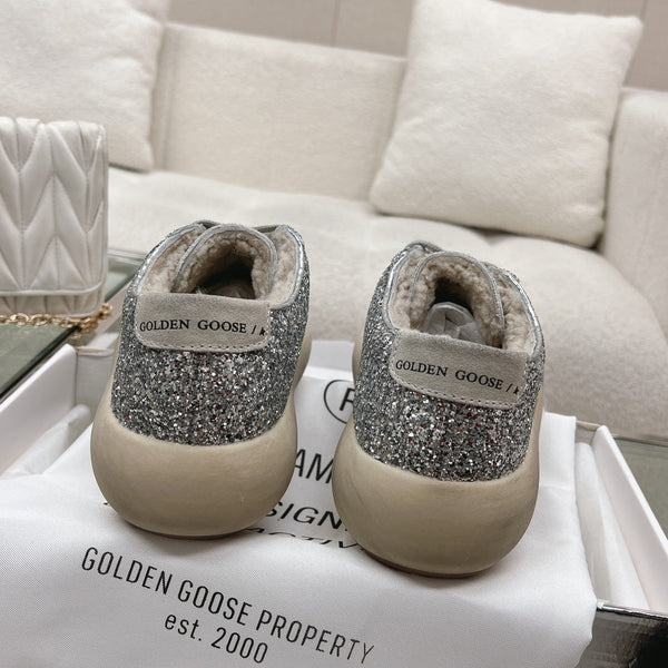 SPACE-STAR CUBE SNEAKERS IN SILVER GLITTER WITH GREY STAR
