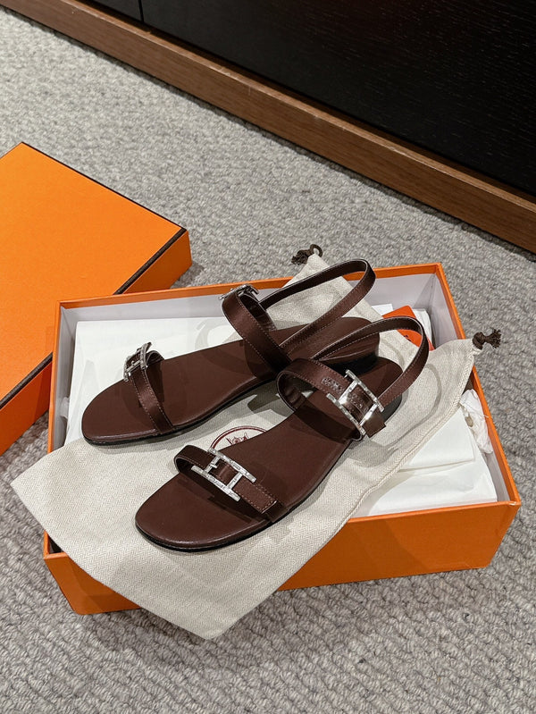 Sandalo Romano Donna Pelle di Vitello Marrone