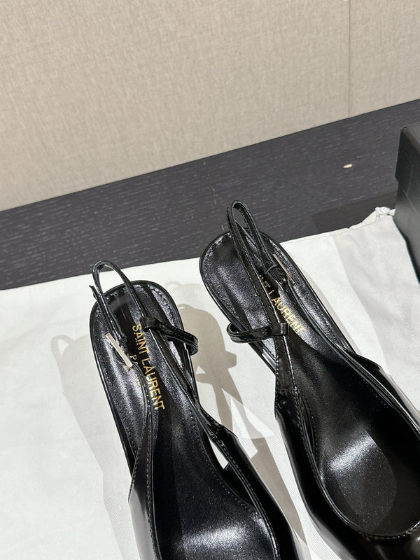 SL CHERISH SLINGBACK 75 NERO IN PELLE DI VITELLO