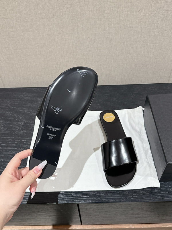 SL CARLYLE SLIPPERS BLACK CALFSKIN