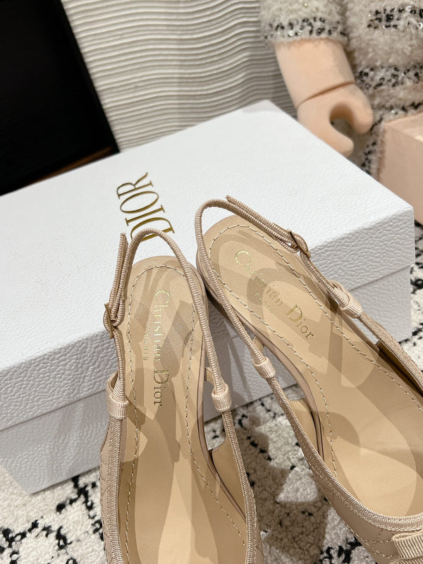 CD Ballet Slingback Pump 30mm In Nude Quilted Calfskin 997045