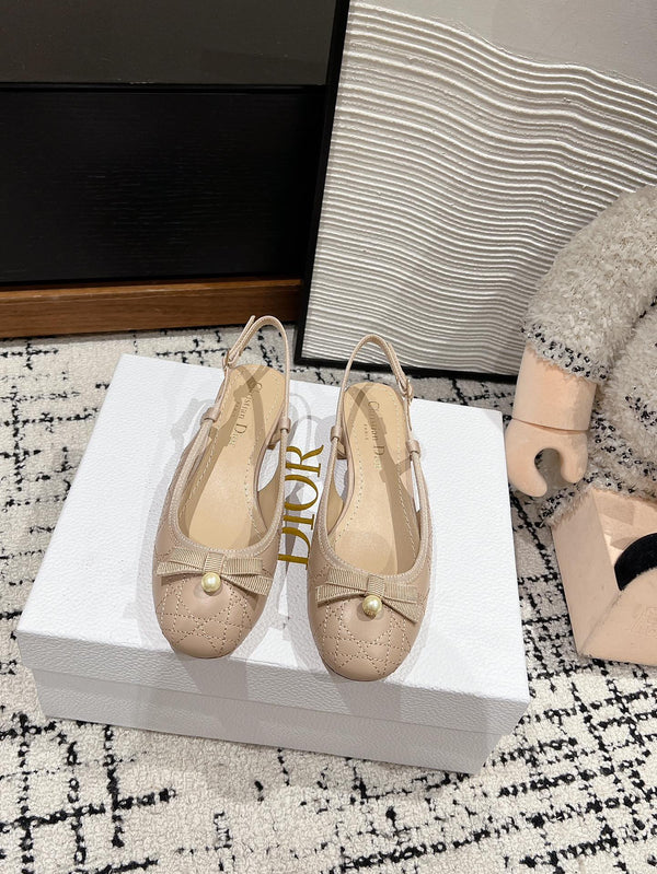 CD Ballet Slingback Pump 30mm In Nude Quilted Calfskin 997045