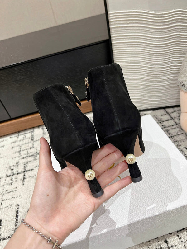 CD Tribales Heeled Ankle Boot 80mm In Black Suede 997059