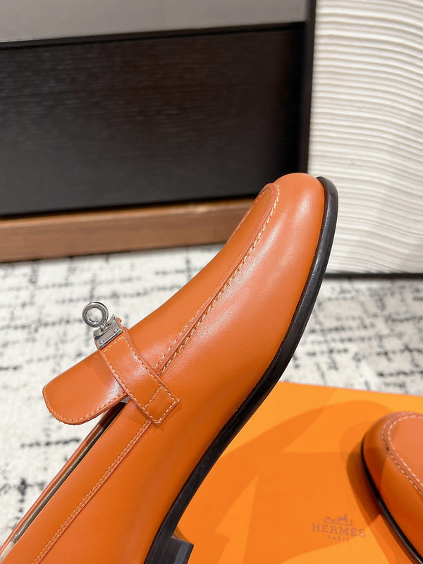 Mocassino HM Destin in pelle di vitello lucida color cuoio 118788