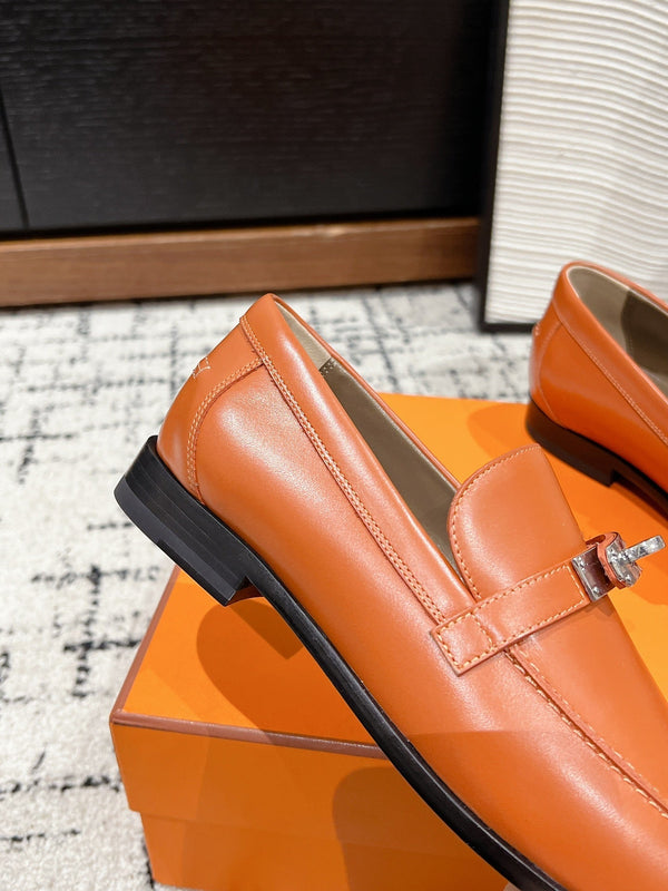 Mocassino HM Destin in pelle di vitello lucida color cuoio 118788