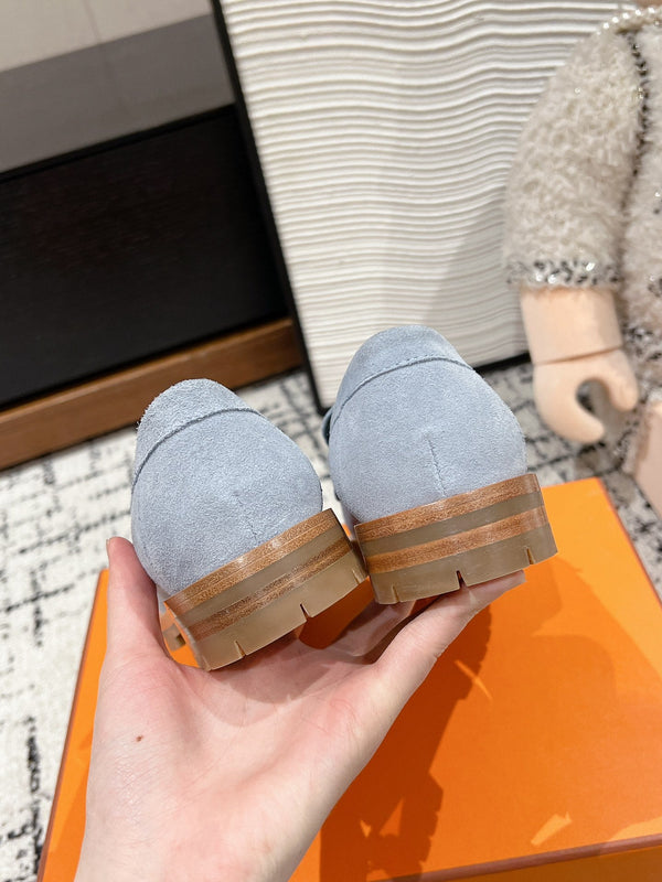 Mocassino HM Faubourg in pelle scamosciata grigio-blu 118743