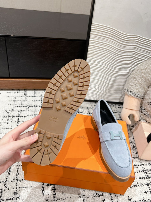 Mocassino HM Faubourg in pelle scamosciata grigio-blu 118743