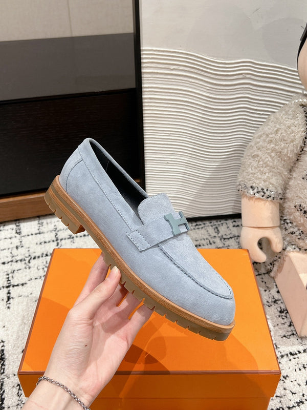 Mocassino HM Faubourg in pelle scamosciata grigio-blu 118743