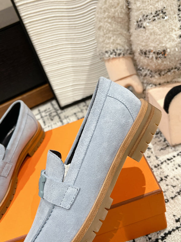 Mocassino HM Faubourg in pelle scamosciata grigio-blu 118743