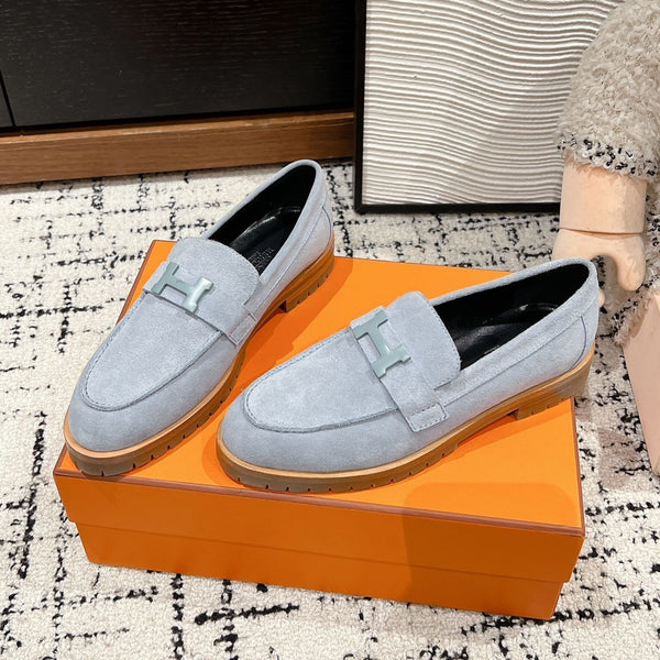 Mocassino HM Faubourg in pelle scamosciata grigio-blu 118743