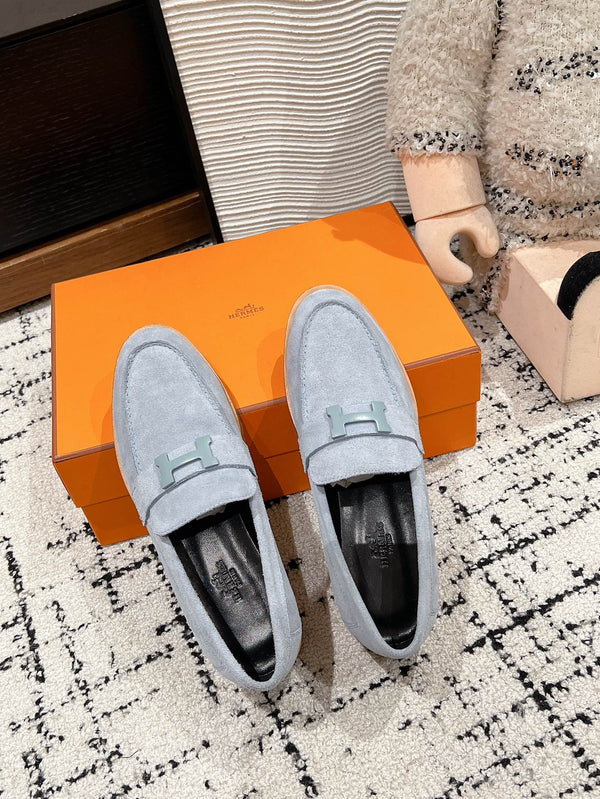 Mocassino HM Faubourg in pelle scamosciata grigio-blu 118743