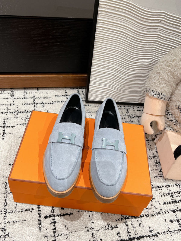 Mocassino HM Faubourg in pelle scamosciata grigio-blu 118743