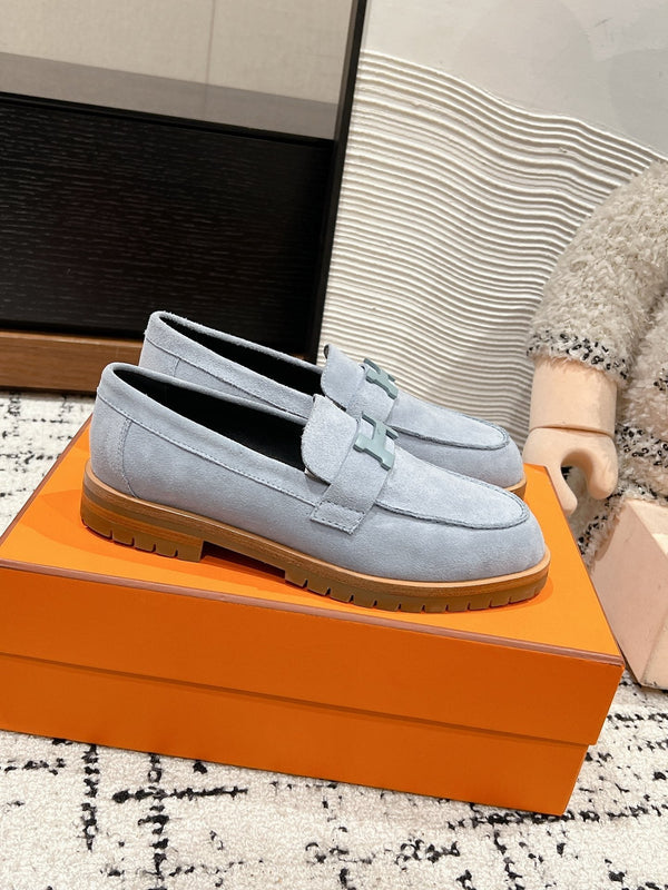 Mocassino HM Faubourg in pelle scamosciata grigio-blu 118743