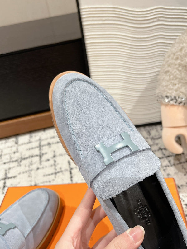 Mocassino HM Faubourg in pelle scamosciata grigio-blu 118743