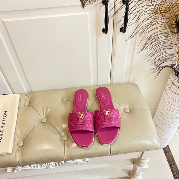 LV Neo Revival Flat Mule Deep Pink Lambskin