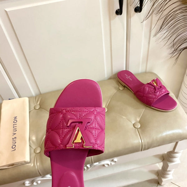 LV Neo Revival Flat Mule Deep Pink Lambskin