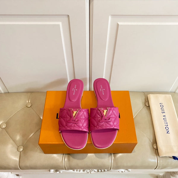 LV Neo Revival Flat Mule Deep Pink Lambskin