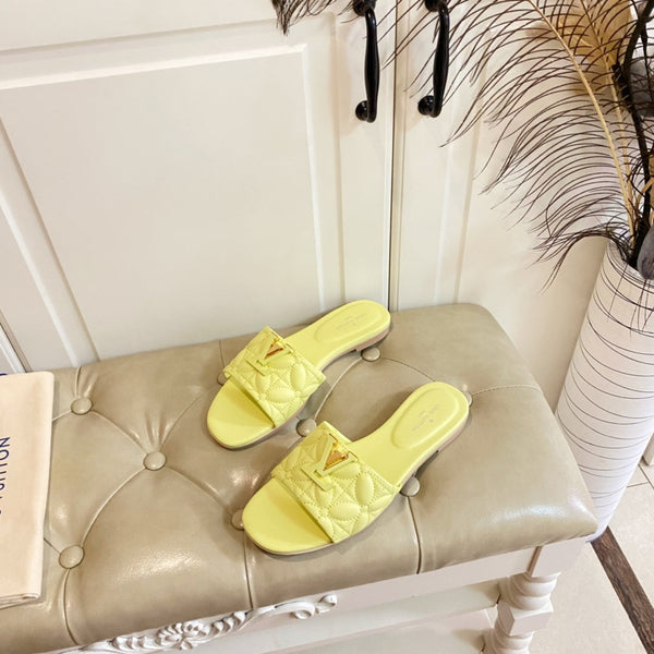LV Neo Revival Flat Mule Lemon Yellow Lambskin