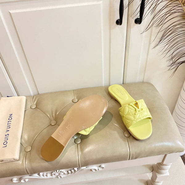 LV Neo Revival Flat Mule Lemon Yellow Lambskin